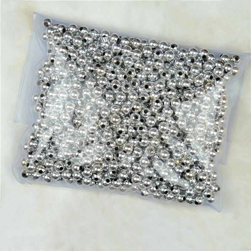 Wholesale Cheap Diy Jewelry Beads Garment Bag Shoes Plastic Beads 1-hole Plated Gold Silver Red Green Blue Faux ABS Pearls Imitation Pearl&6 mm