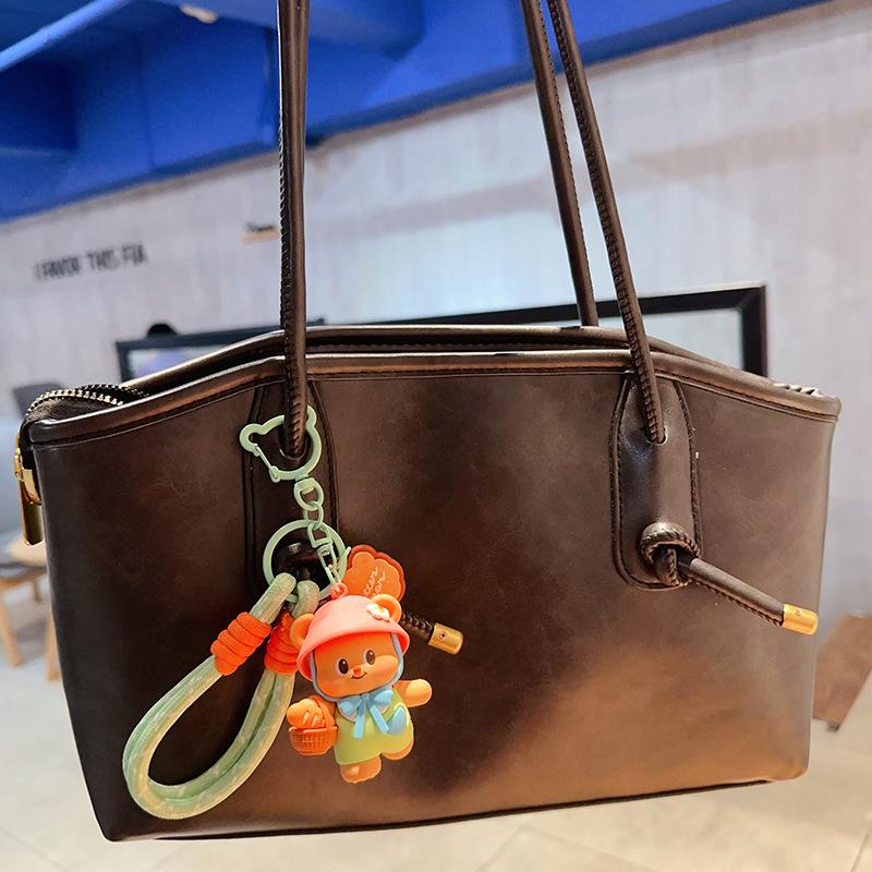 Cute Cartoon Picnic Adventure Butter Bear Keychain Cute Bag Charm Pendant