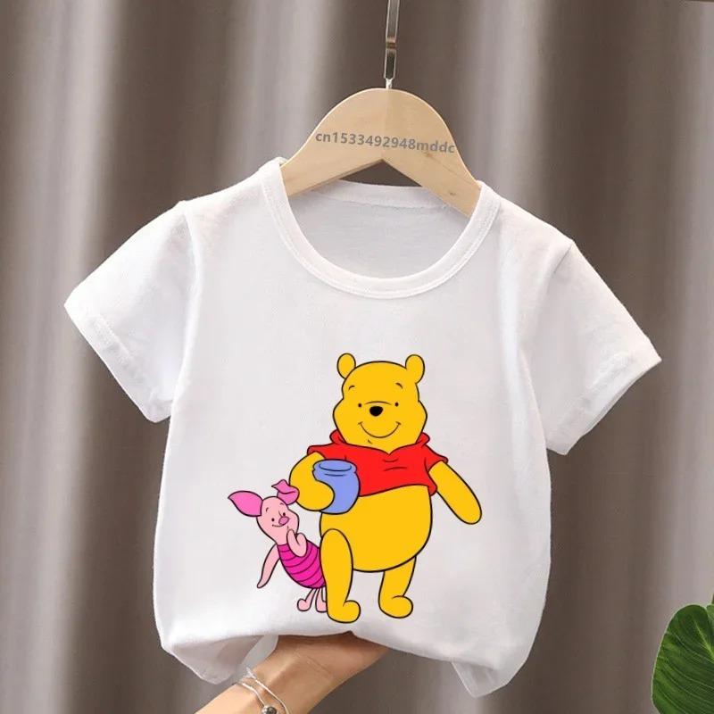 Hot Sale Winnie the Pooh Cute Bear Tigger Print Kids T-Shirts Girls Clothes Baby Boys Short Sleeve T Shirt Summer Children Tops