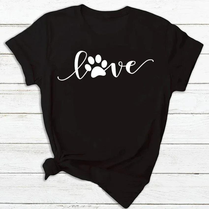 Womens Dog Heartbeat Print Tshirt  Harajuku Style ShortSleeve Casual Womens Tshirt  Street Style Top  Beauty  Apparel