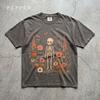 Botanical Skeleton Tee, Foxglove Wildflower Moths, Dark Academia Halloween, Gothic Nature Comfort Colors