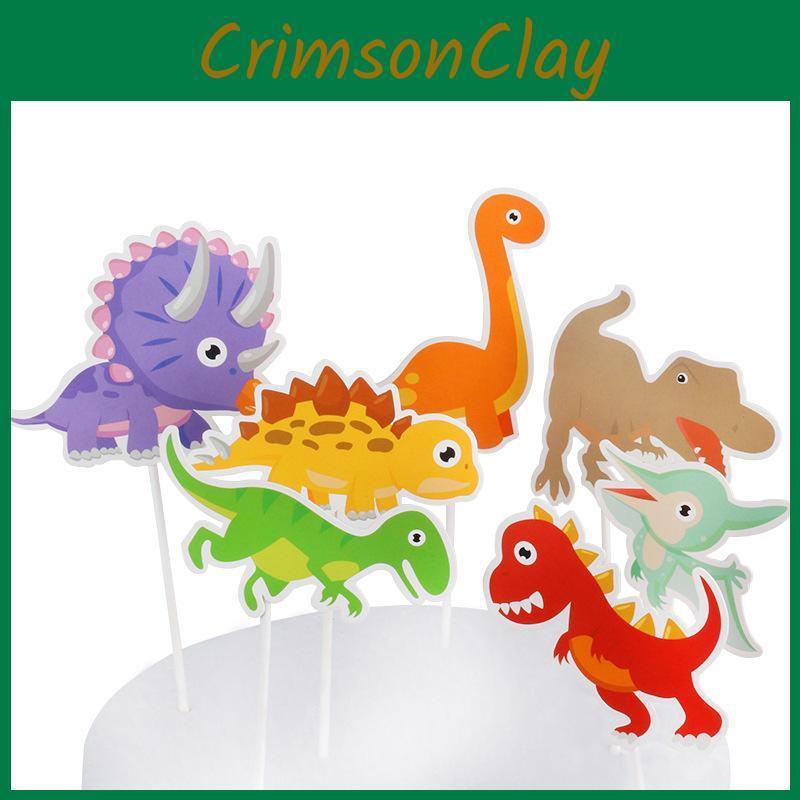 Dinosaur Cake Flags 21pcs Paper Party Decoration For Kids Birthday