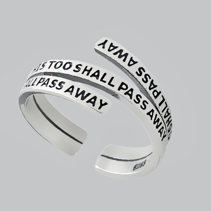 Yizizai Vintage Mutil-Layer Letter Thai Silver Color Rings Personality Adjustable Opening Ring For Women Party Gift