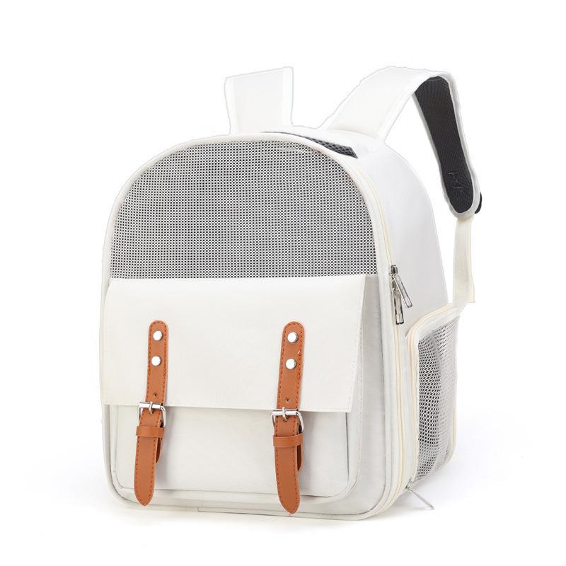 Cat Bag Portable Dog and Cat Backpack Pet Schoolbag Breathable Canvas Cage Cat Bag Pet Supplies