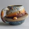 Space-Themed Coffee Cups with Ergonomic Handle Dishwasher Safe Space Embossed Planet Mugs Solar System Planet Mugs