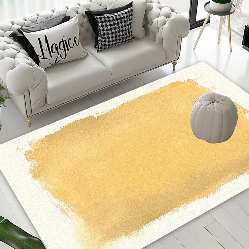 Nordic Abstract Light Luxury Living Room Carpet Solid Color Simple Non-slip Bedroom Rug Big Size Fluffy Decoration Home Foot Mat