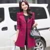 Spring Korean Slim Trench Coat för kvinnor Plus Size A-linje dubbelknäppt kvinna jackor