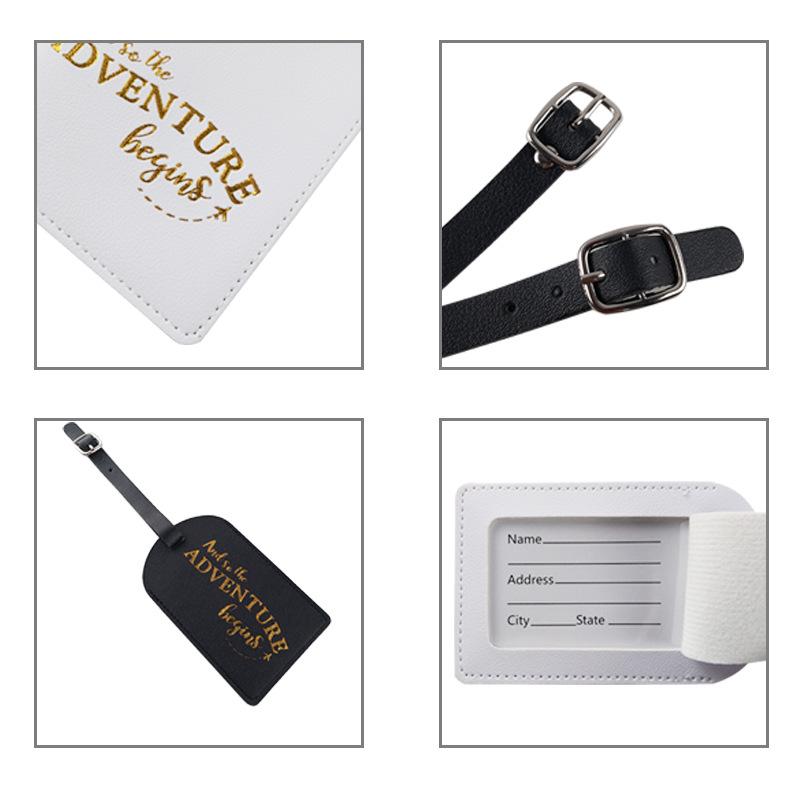 Suitcase Check Card Passport Cover Leather Custom Couple Wedding Passport Bag Luggage Tag Custom