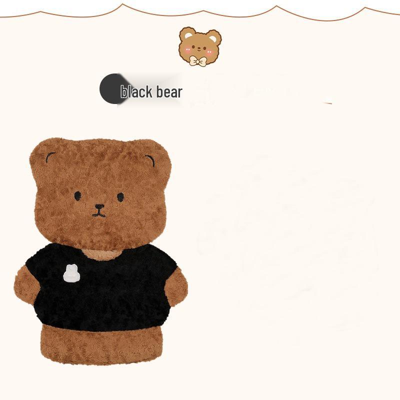 Winter Plush Car Seat Cushion - Cartoon Bear & Rabbit Design