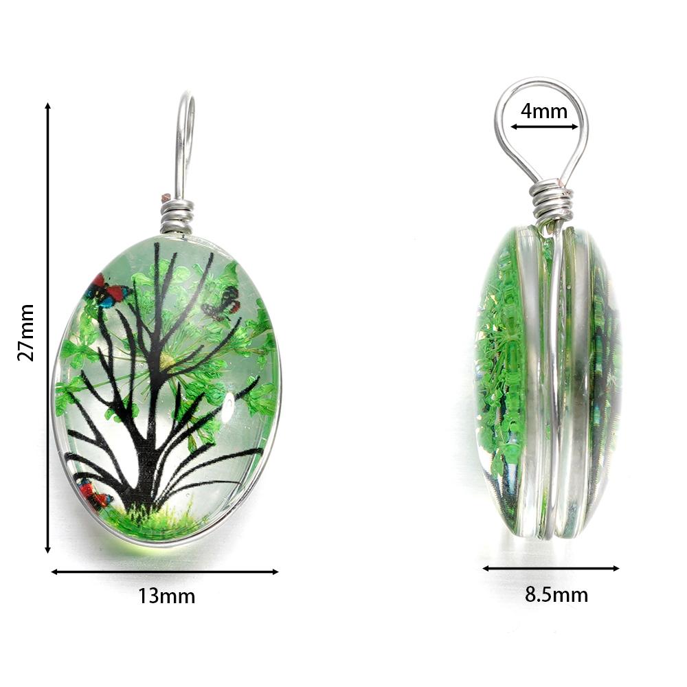 5pcs/lot 13*27mm Hot Sale Crystal Glass Real Dried Flower Oval Pendant for DIY Handmade Jewelry Bracelet Necklace Accessories