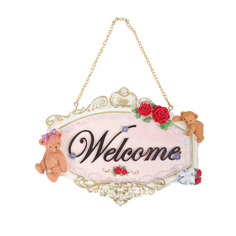 European-style creative welcome sign wall decoration wall welcome tag shop welcome pendant resin home decorations