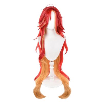 Perruque Mavika Genshin Impact NOKIJP, Résistante à la Chaleur, Lisse, Facile à Coiffer, Hachette Genshin Impact, Flamme Ancienne