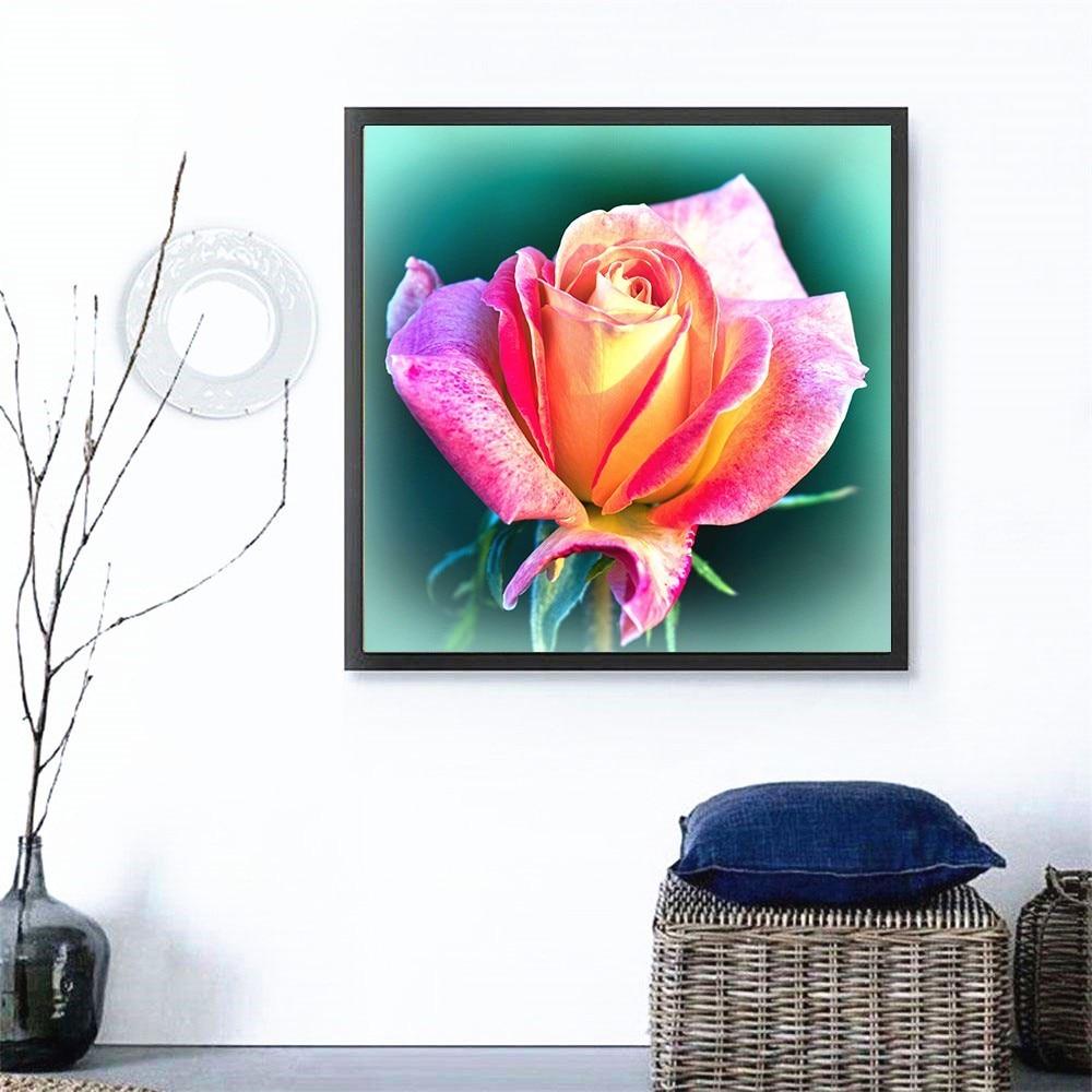 Diamantmaleri Helrunde Ankomst Blomster Diamantmosaikkblomster Rhinestonebroderi