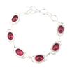 Rosa Rubellit Edelstein 925 Sterlingsilber Handgefertigtes Armband 8" Geburtstagsgeschenk RB-10-14