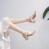 1356-23 Sandals Half Slippers Fashion High Heels Summer 2025 New Medium Heel Sandals