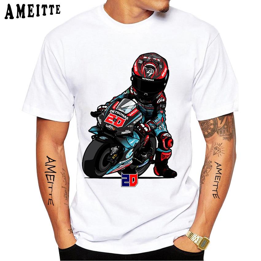 Fabio Quartararo 20 GP Renn-T-Shirt Neu Unisex Kurzarm Junge Abenteuer Sport Freizeit Weißes Oberteil Motorradfahrer T-Shirts
