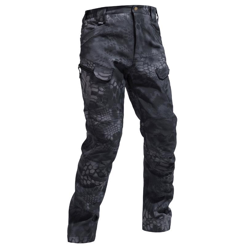 Men's IX7 Tactical Camouflage Fleece-Lined Softshell Winter Pants