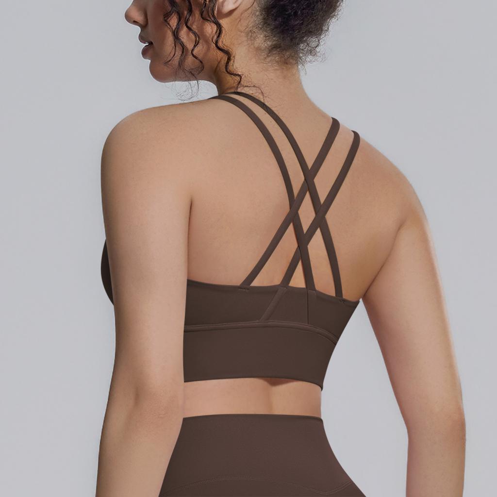 Sports Bra With Beautiful Back, Cross-tight Yoga Vest, Shock-proof Nude Fitness Tight Top