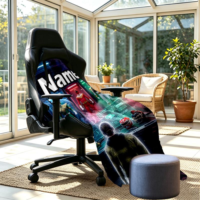 Individuell bedruckte Decken mit Namen, Mighty Morphin Power Rangers Motiv, Heimdekoration, Schlafzimmer, Sofa, Camping, Couch, Geschenke für Geburtstag Weihnachten