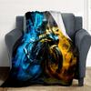 1pc Motorcycle Rider Flannel Blanket, Comfortable and Warm Blanket, for Camping Sofa Bed and Couch Office035