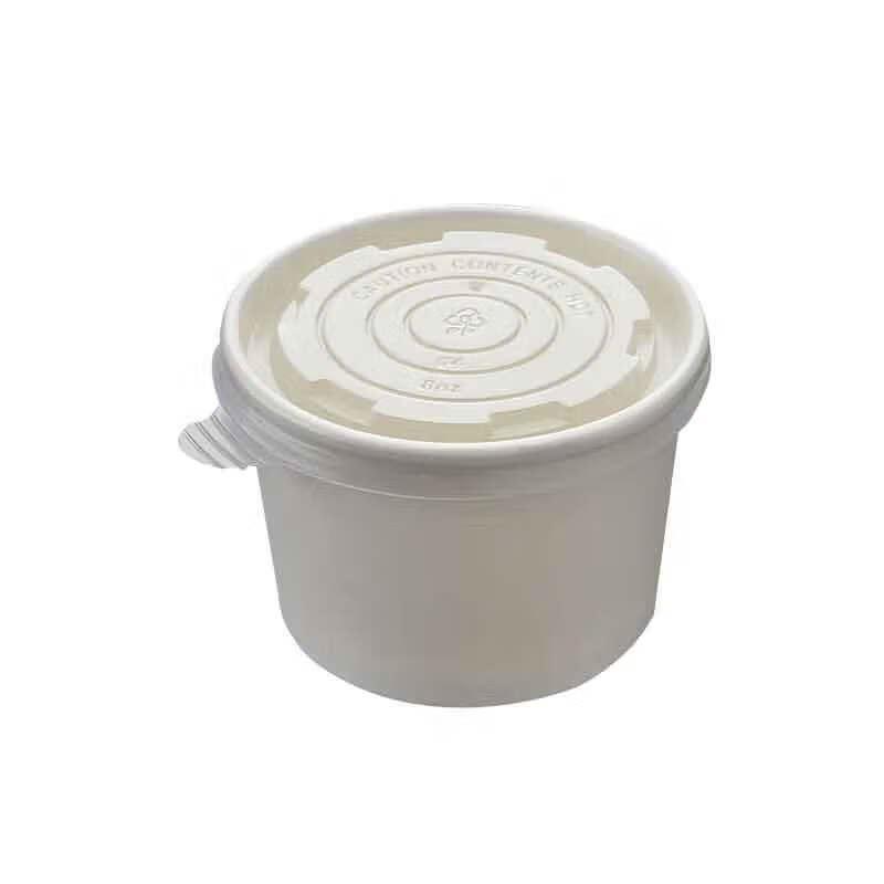 

Homeglen 16oz Disposable White Paper Bowls with Lids, 100 Sets