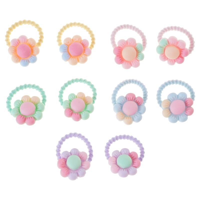 

Pack of 10 Cartoon Hair Ties with Fruit/Flower Theme Designs for Little Girl and Children Sprinig Hair Styling Hairband