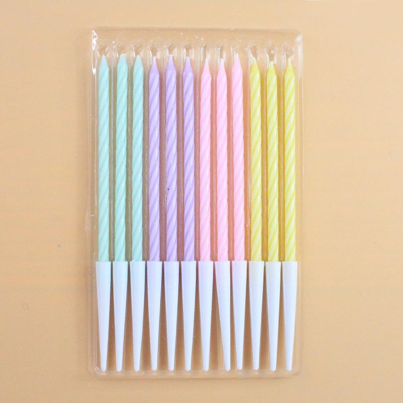 New Birthday Candle Happy Encounter A3 Slender Colored Crystal Spiral 12 Boxed Party Candles
