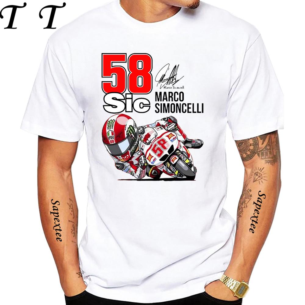

Футболка Marco Simoncelli 58 GP Race Rider Нова Літня Чоловіча З Коротким Рукавом Хіп-Хоп Спортивна Хлопчача Повсякденна Футболка Для Любителів Мотоциклів Білі Топи S
