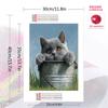British Shorthair cat and plants Pattern  3pcs 100% Round Full Drill 5D DIY Diamond Painting Embroidery Cross Stitch Rhinestone Décor