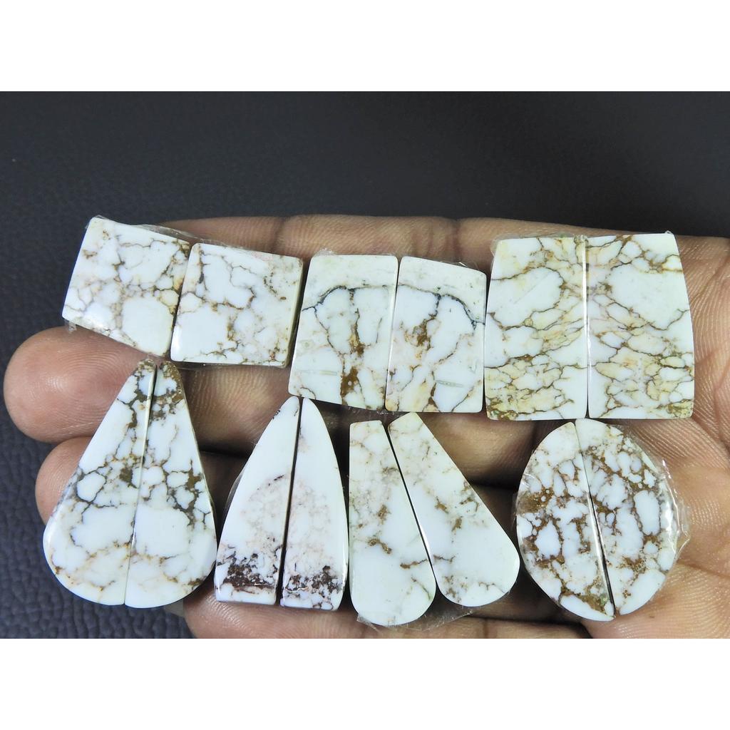 210Cts. Natural Wild horse Jasper Mix Cabochon Loose Gemstone 7Pair Lot C-1469