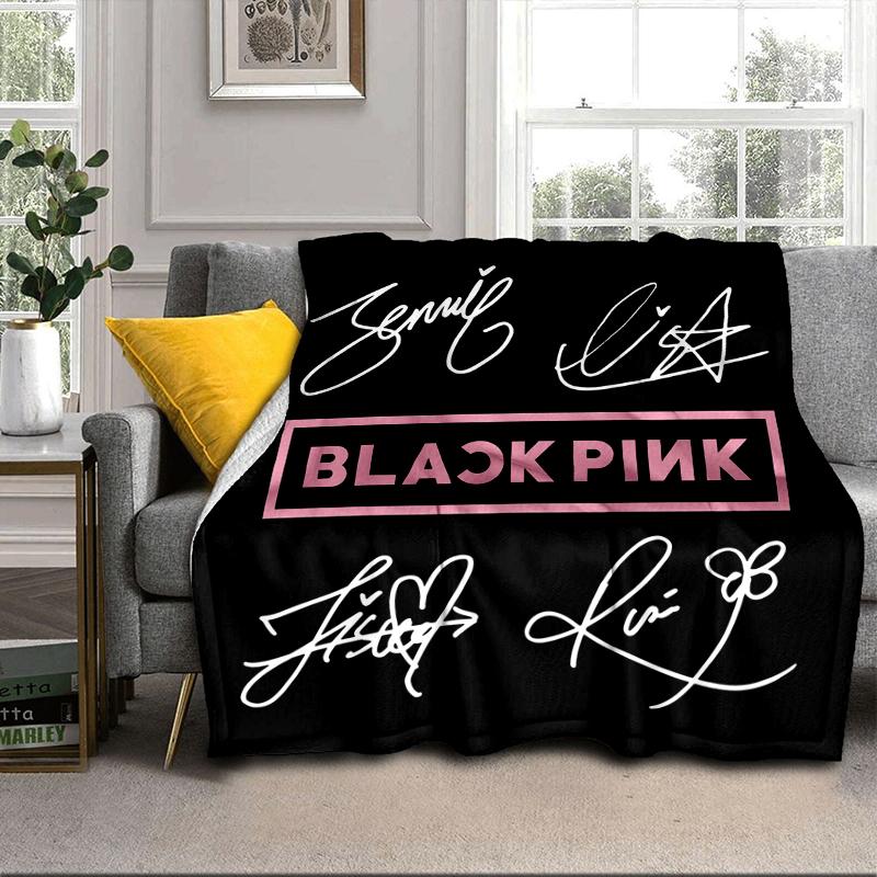 Schwarz und Rosa Mode Decke Flanell Decke für Bett, Sofa, Camping, Wandern, Picknick Zubehör, Geschenk für Familie Fan Geschenke