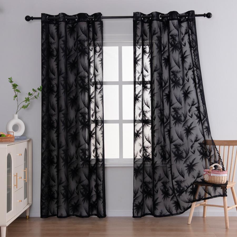 American Jacquard Window Screen Transparent Curtains Living Room Bedroom Dining Room European and American Curtains