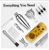 16-Piece Stainless Steel Cocktail Shaker & Bar Tool Set with Measuring Cups