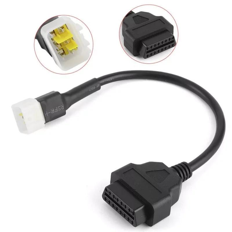 Diagnostics 6 Pin To OBD2 16 Pin Adaptor OBD Diagnostic Cable For DELPHI ECU For Benelli Motorcycle Fault Detection Connector