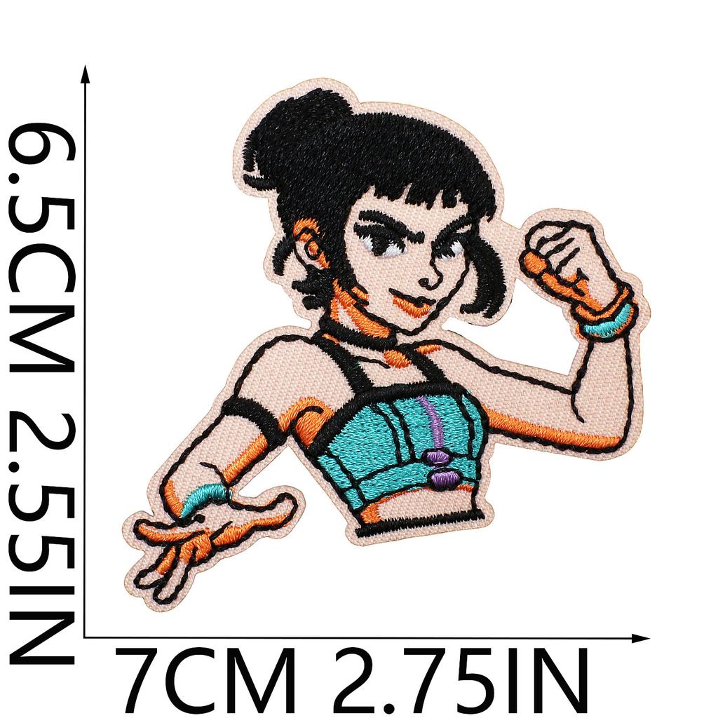 Cartoon Girl Embroidery Cloth Sticker Devil Computer Embroidery Label Colored Love Patch Sticker Blue And Black Crow Chapter Boy Ironing