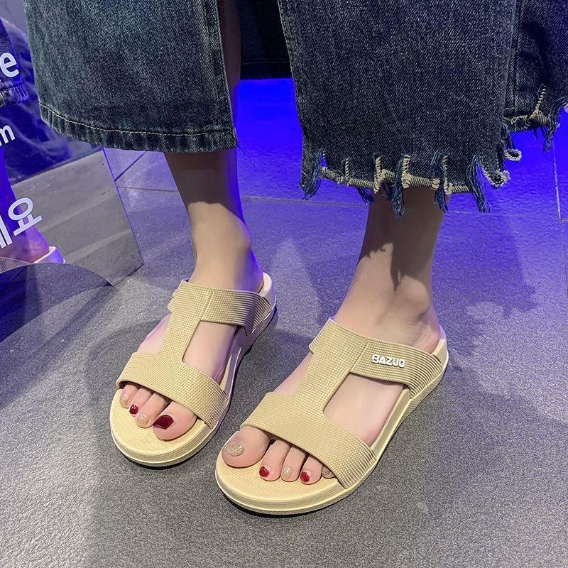 Student Flat-heeled Sandals Women's Comfortable Soft-soled Wear-resistant Casual Versatile Beach Shoes Summer and Autumn New Models