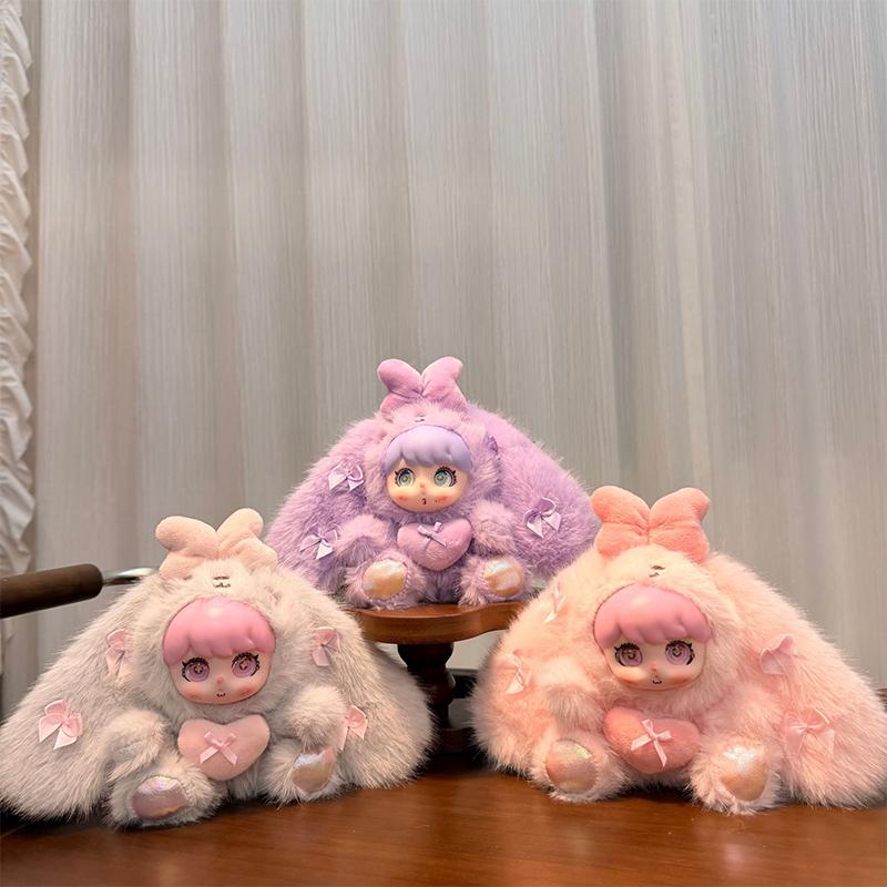 Cute Love Heart Vinyl Rabbit Ear Doll Toy Pendant Keychain Ornaments Backpack Hangings Decoration Gifts