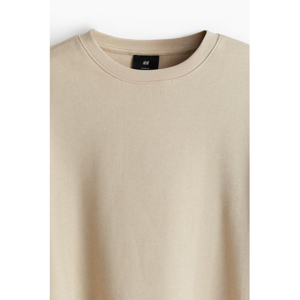 H M Loose Fit sweatsHirt 2 Piece Set Beige Forest Green