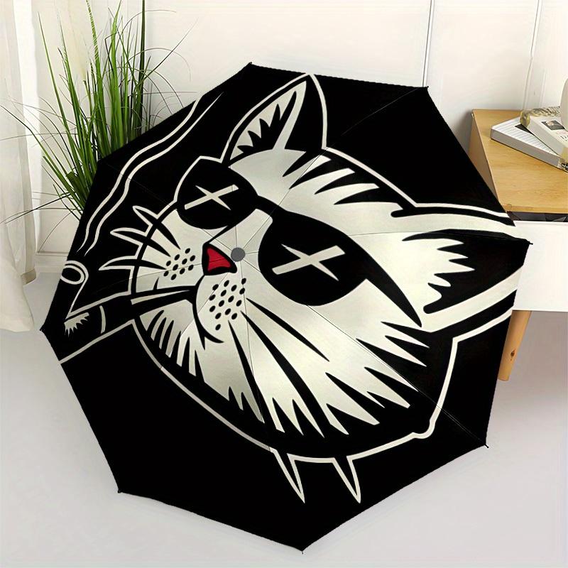 1pc Cat Automatic Open/close Umbrella, 8-Rib sturdy structure, Portable Travel Umbrella, Parties, Everyday Use, Outdoor Accessory, Artistic