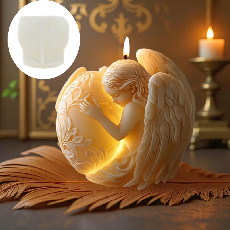 Bunny Pushing Door Castle Candle Silicone Mold Cute Rabbit Open Door House Resin Mould Easter Bunny Gypsum Molds Easter Gift