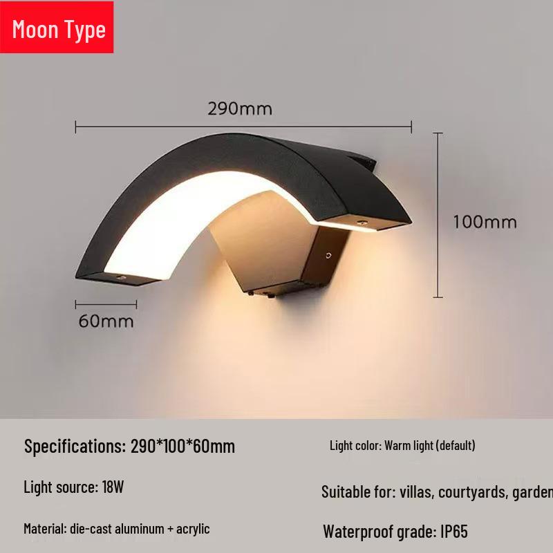 Minimalist Curved LED Outdoor Wall Lamp with Motion Sensor and Waterproof Design by San'an Optoelectronics.