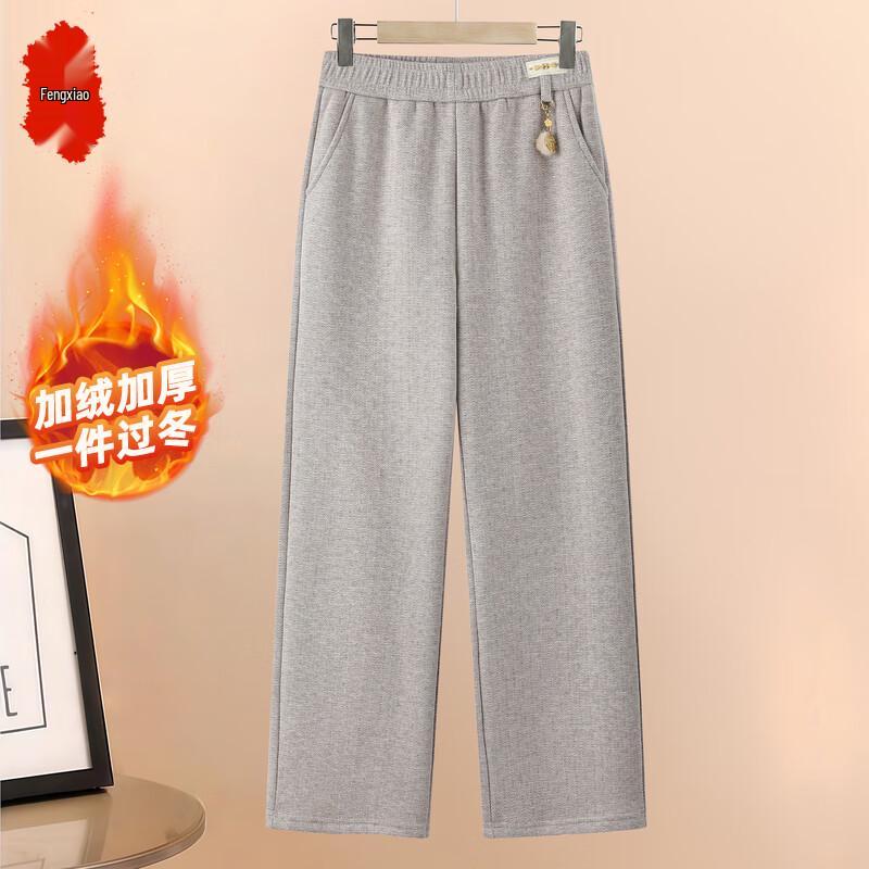 

FENGXIAO Women s Winter Fleece-Lined Straight-Leg Casual Pants XL