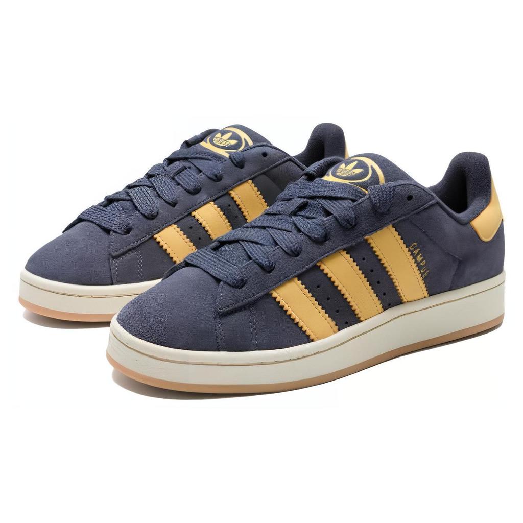 Adidas Originals Cow Split Leather Comfortable Versatile Low-Top Sneakers Unisex Sneakers Gray Yellow ID6138