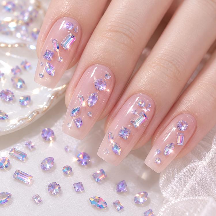 1440 PCS / Set Mini Flat Bottom Sparkling Diamond Nail Jewelry Set