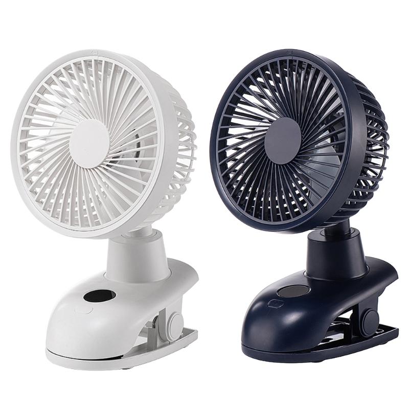 Rechargeable Clip on Fan Small Fan Portable 5000mAh Rechargeable 90 Oscillating 4 Speeds USB Desk Fan for Stroller