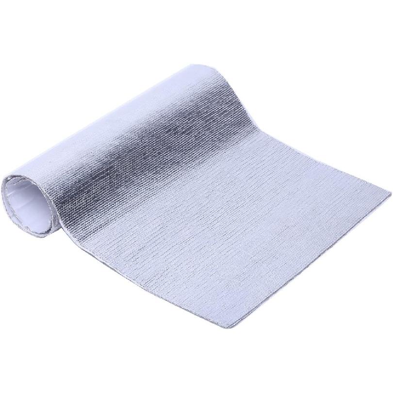 Aluminized Heat Shield Thermal Barrier Adhesive Backed Heat Blanket (12'' X 24'')