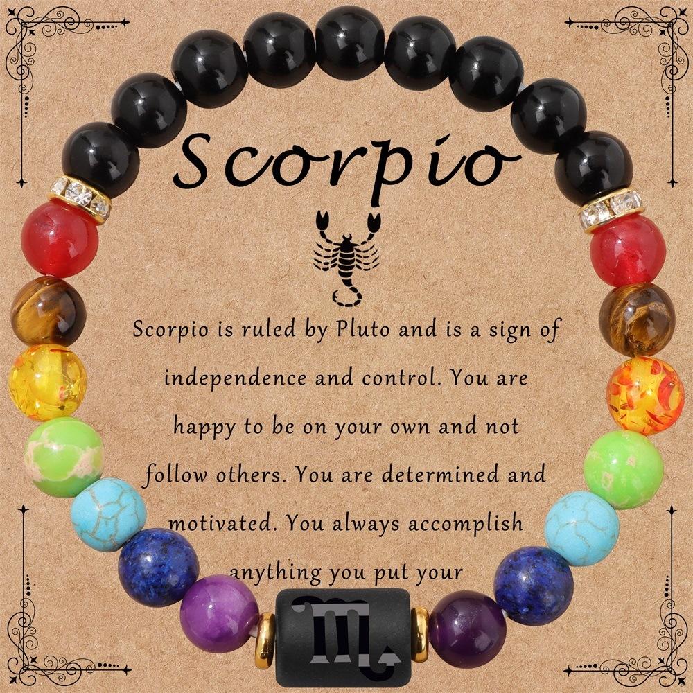Men Women 12 Constellation Bracelet Elastic Bracelet Hand Woven Adjustable Natural Tiger Eye Obsidian Bracelet Party Gift Jewelry