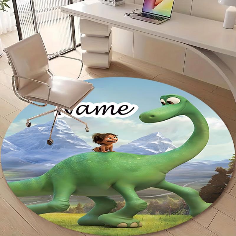 Personalized Good Dinosaur Round Chair Office Rug - Perfect for Mat, Office Chair & More - Ideal Gift for Birthdays and Holidays