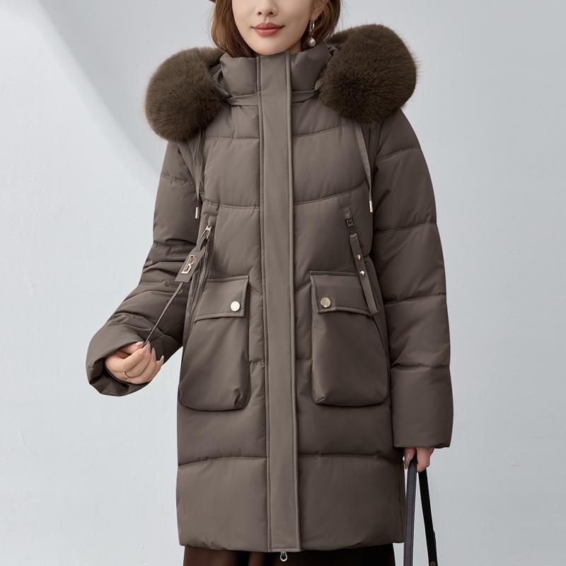 Sleeves Detachable Fashion Woman Long Parkas Winter Coats Hooded Faux Fur Collar Thick Warm Outerwears Women's Jackets