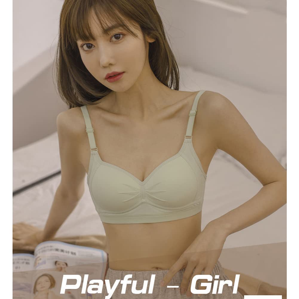 Bra Underwear High School Student Junior High School Student First Soft Easy to Move Club Activity Girls [JINJUDUO] [2-Piece Set] Bra, Bra, Bra, Cups,